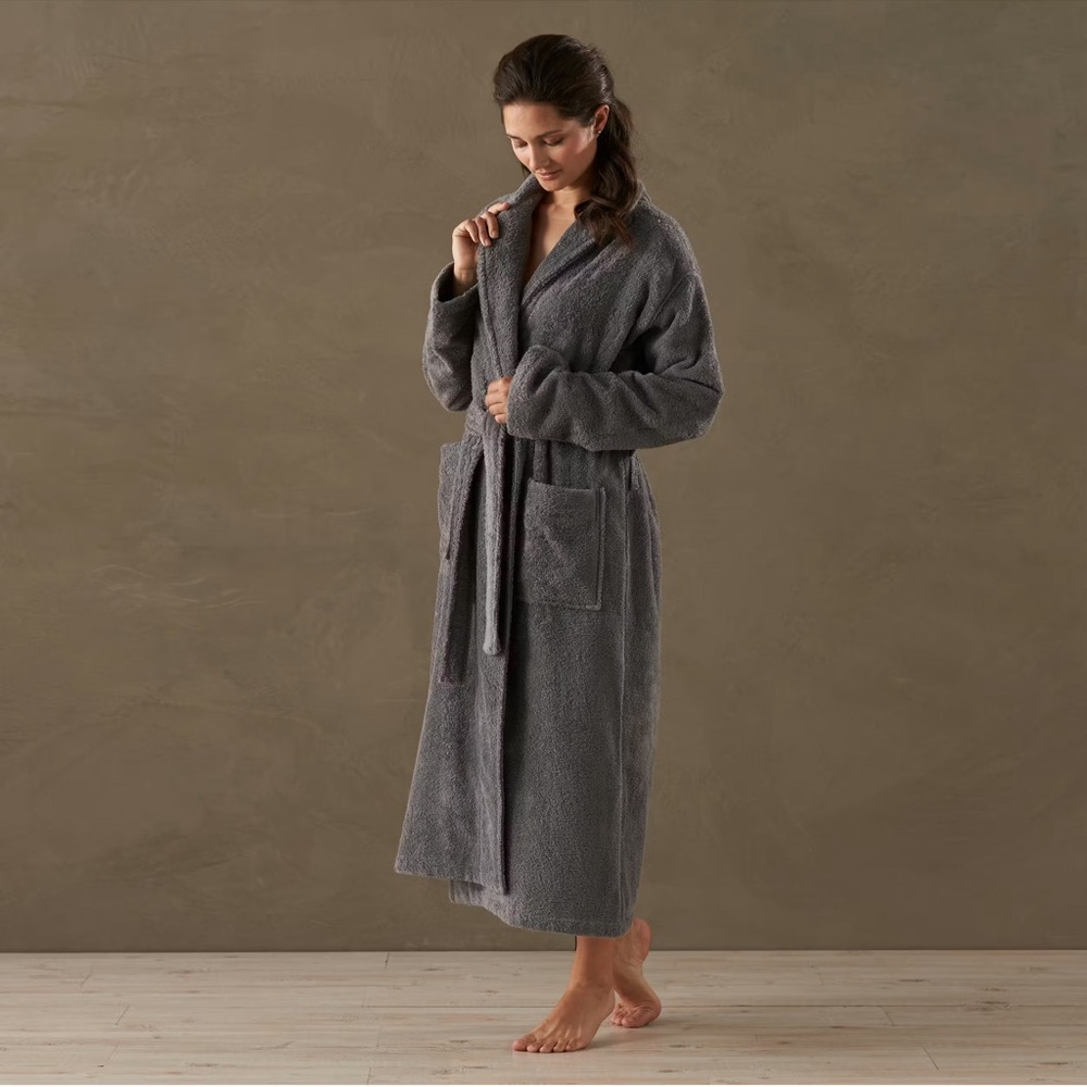 Coyuchi NWT Unisex Slate Cloud Loom Robe